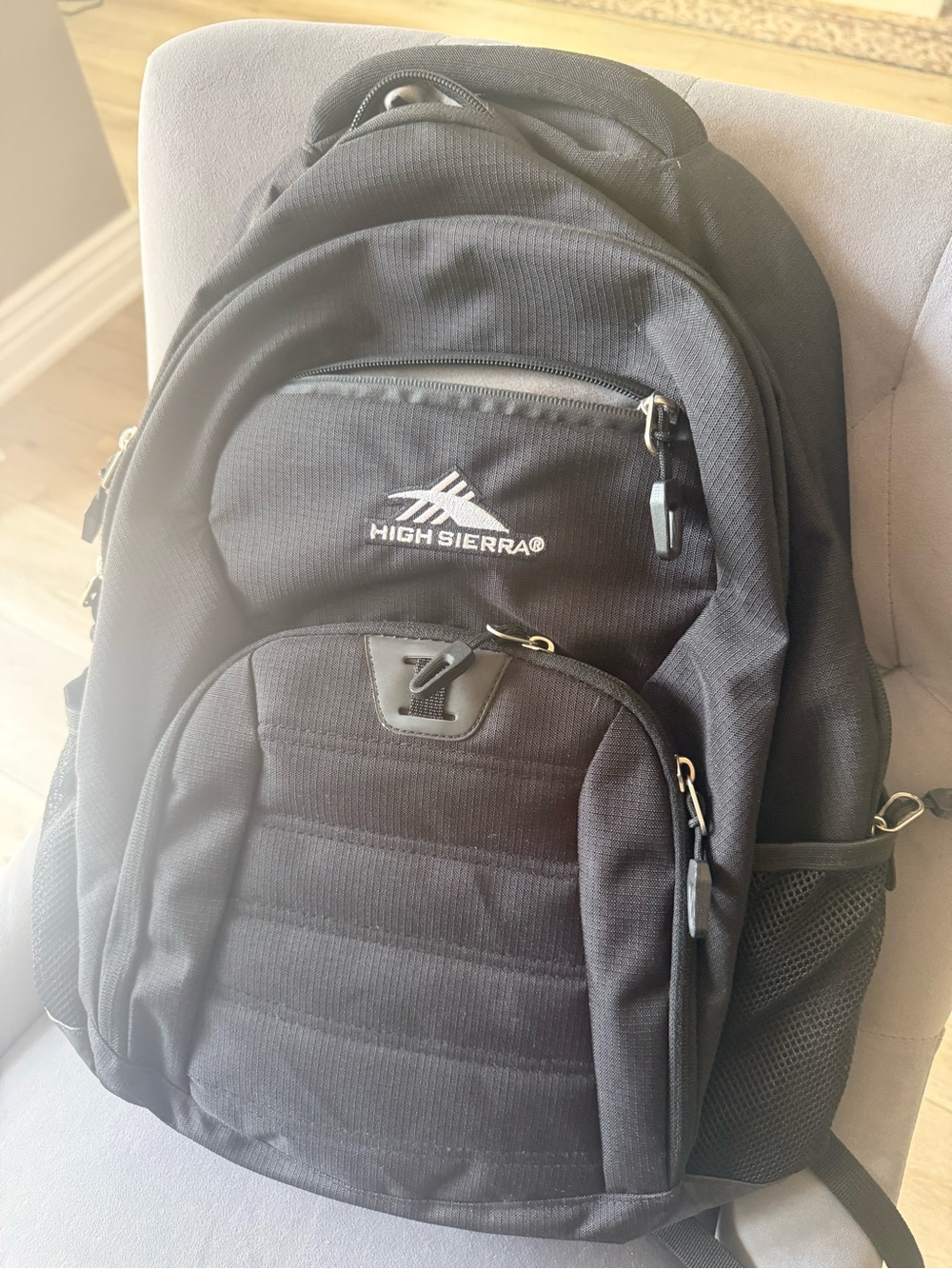 High Sierra Black Backpack with Multiple Compartments